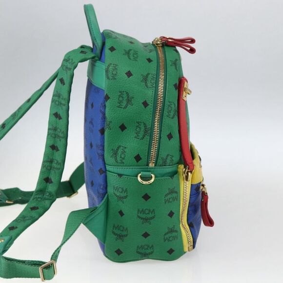 MCM Vintage Vicetos Backpack Pvc Leather Multicolour Pvc Backpack Bag - Picture 3 of 16